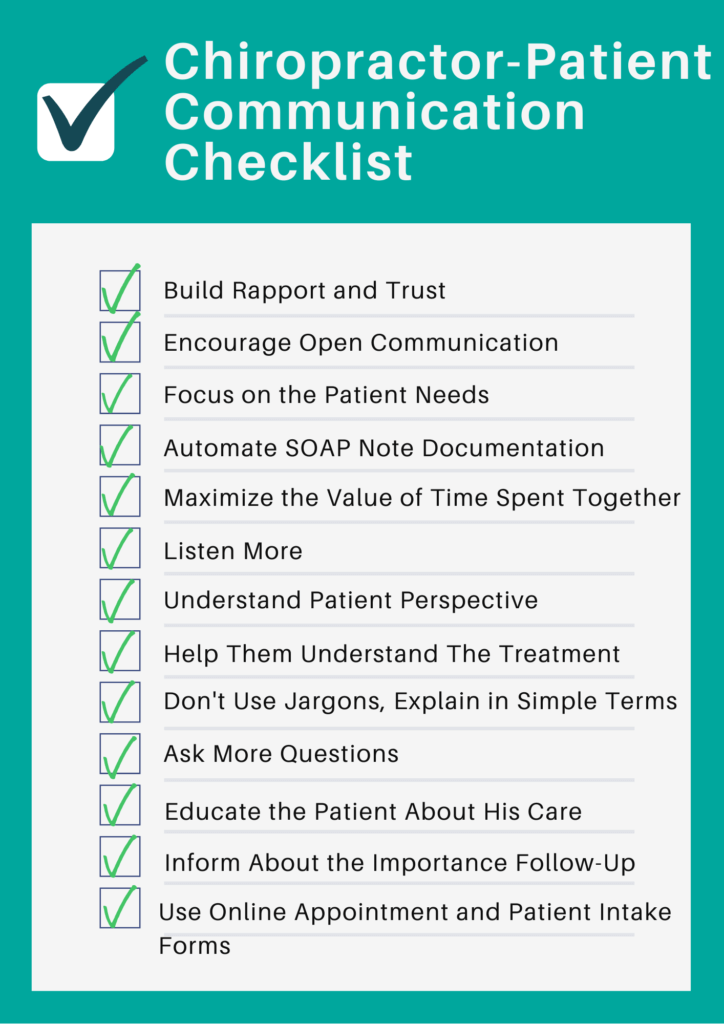 Chiropractor Patient Communication Checklist