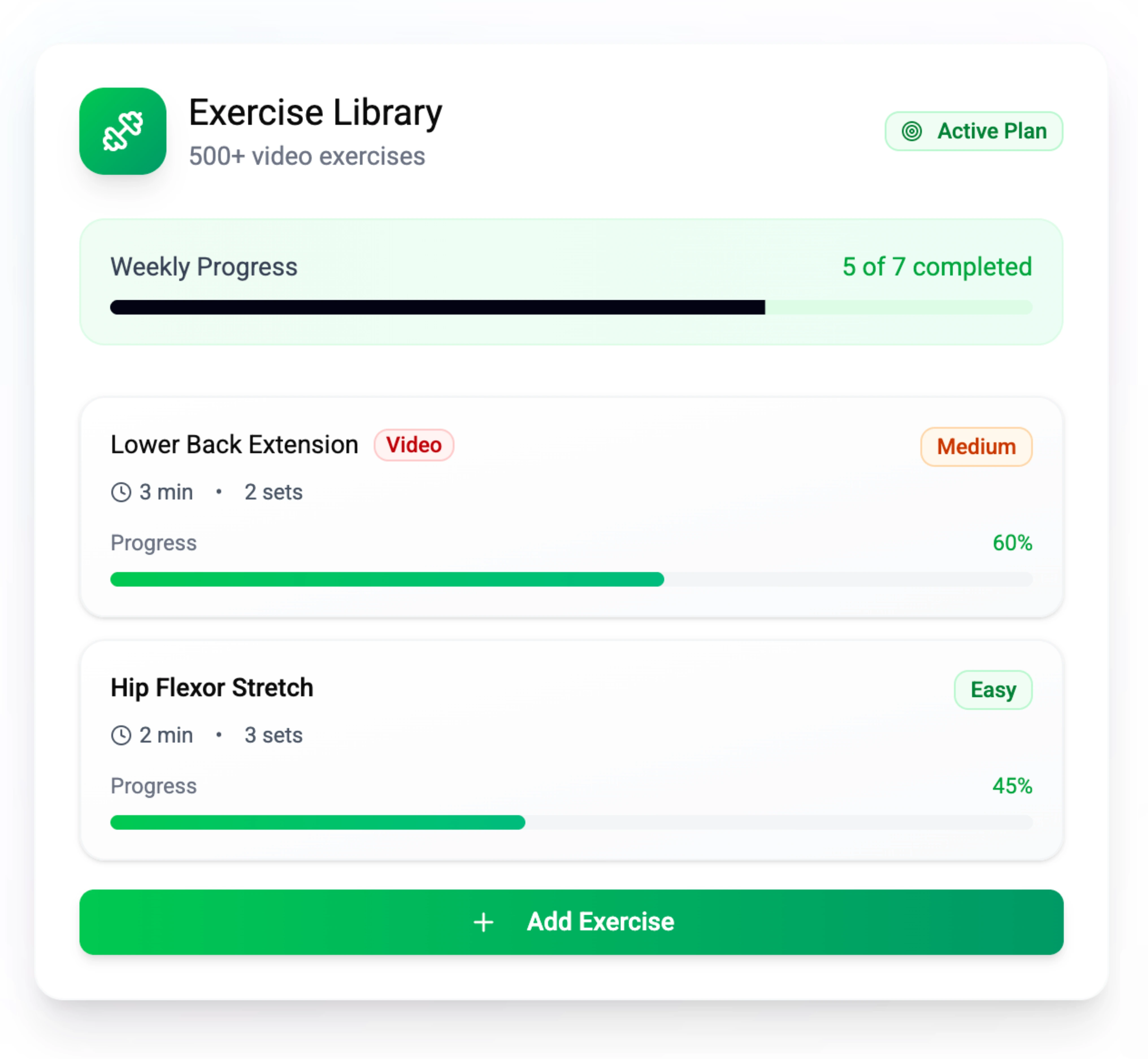 patient home exercise app