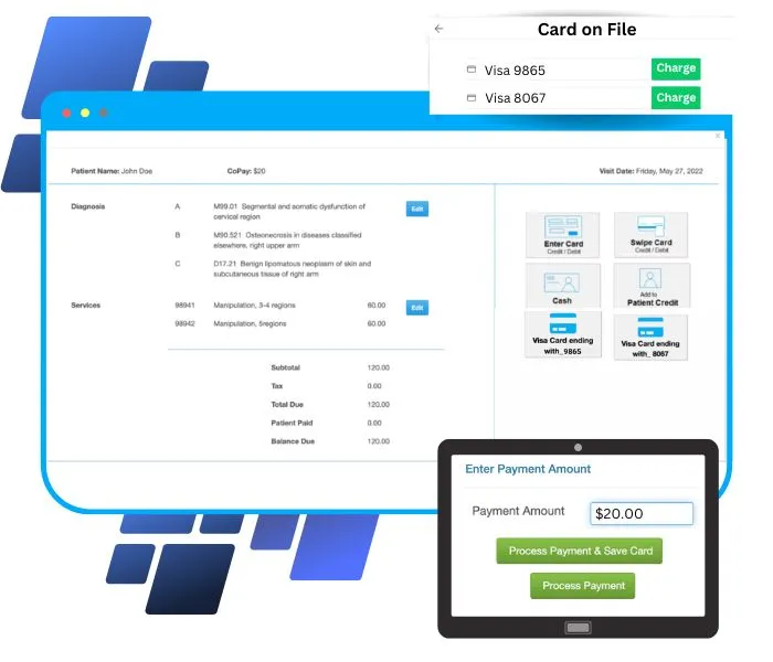 Card on file in zHealth pay