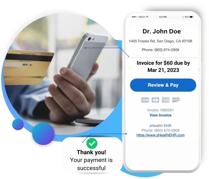 online payment collection with zHealth pay