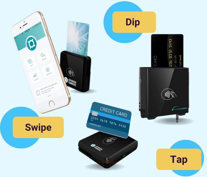 Tap dip swipe and payment processed