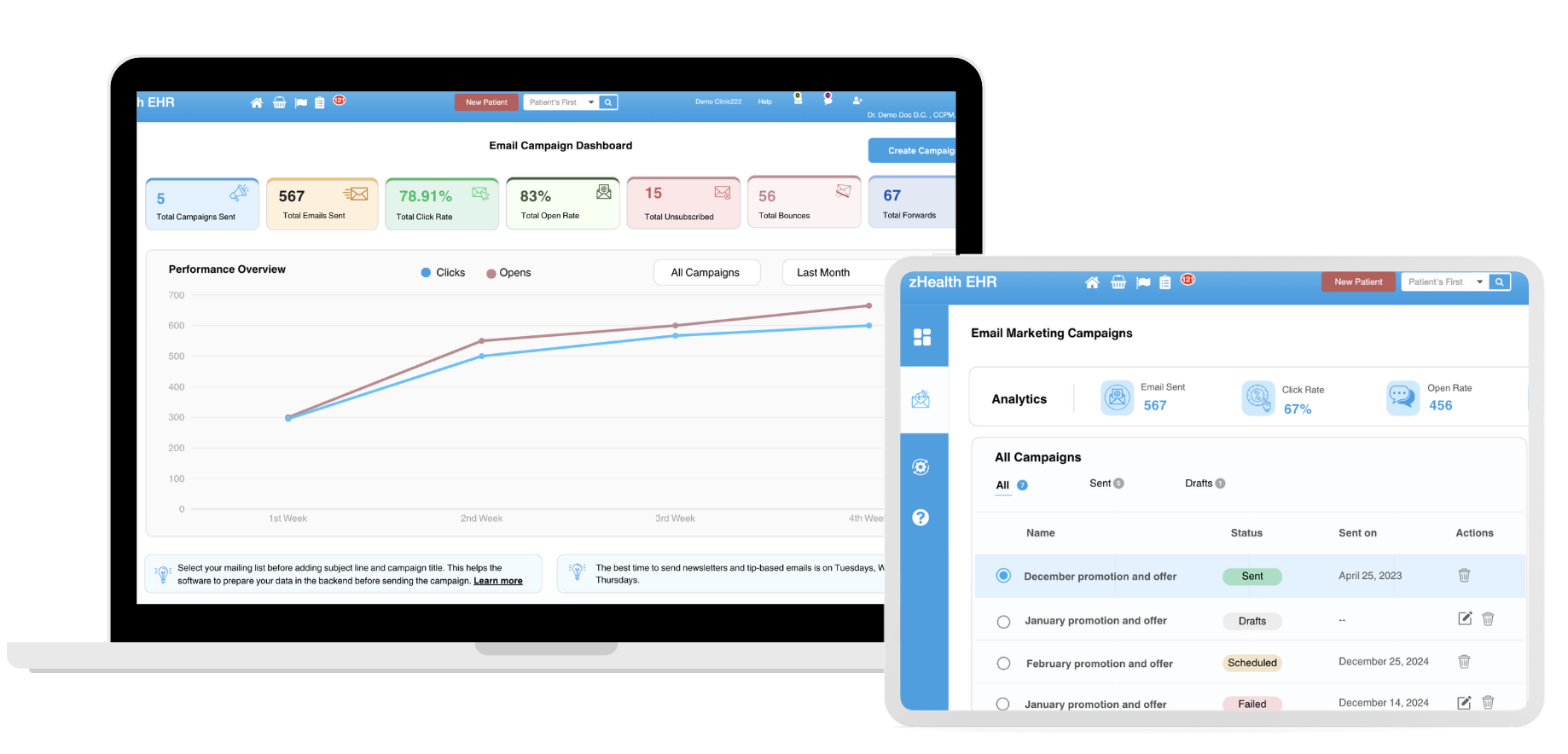 Email Marketing in zHealth EHR for Group Practices Email Marketing in zHealth EHR for Group Practices