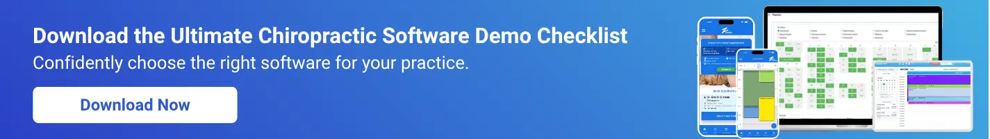 Checklist Banner for Chiropractor Software Demo