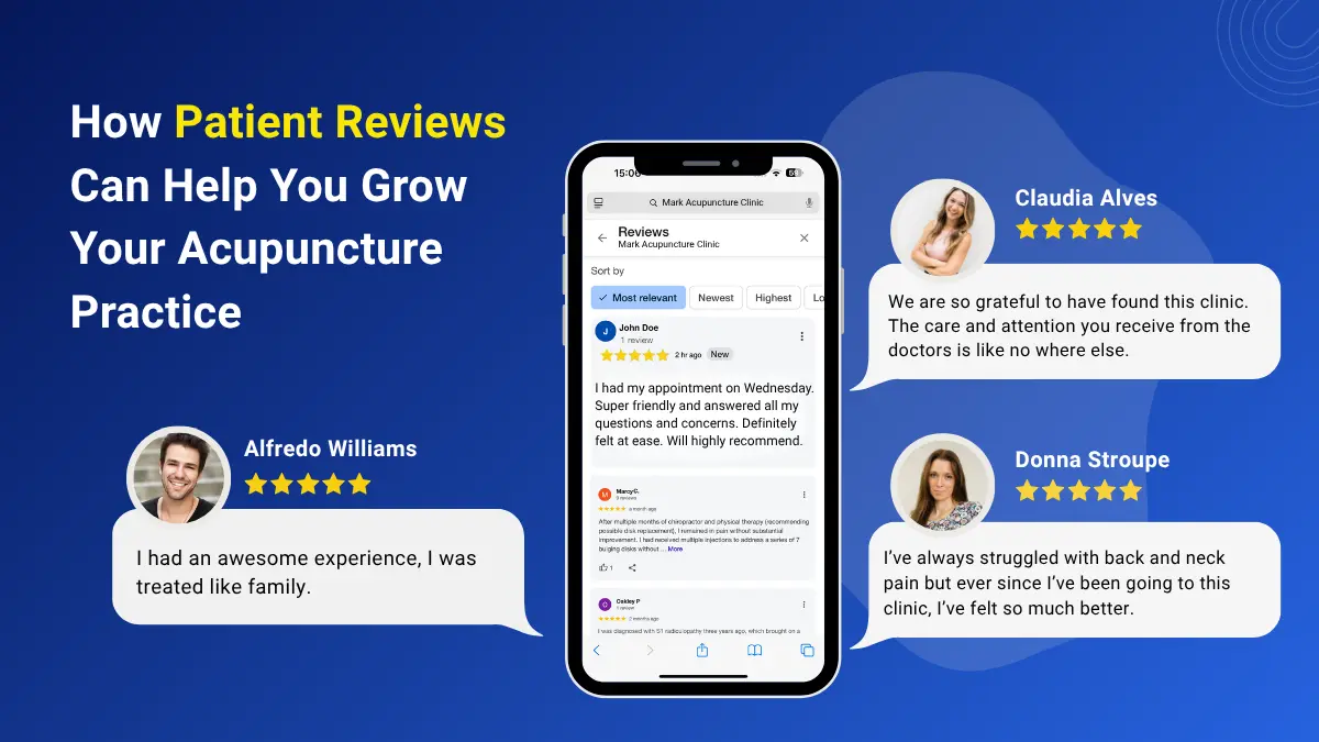 grow acupuncture practice with patient reviews