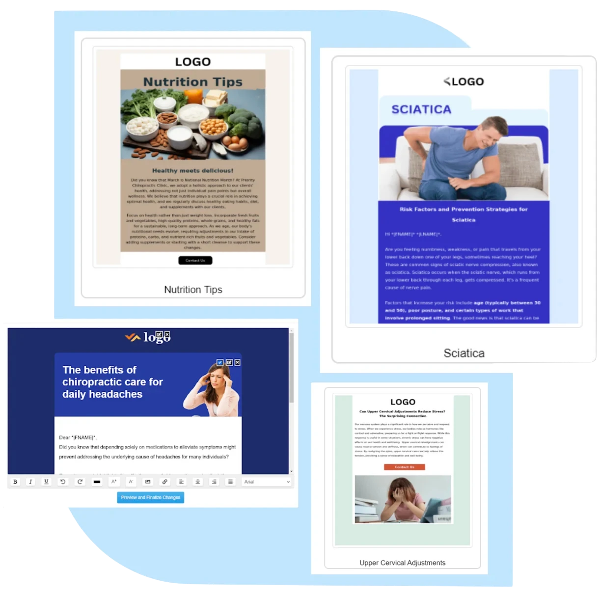 Choose Email Templates in zHealth Email Marketing Software