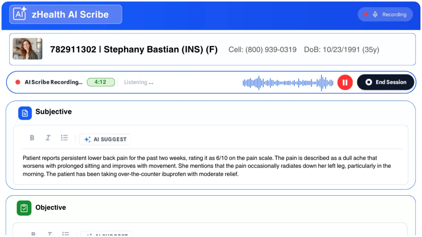 AI Powered SOAP Notes by zHealth