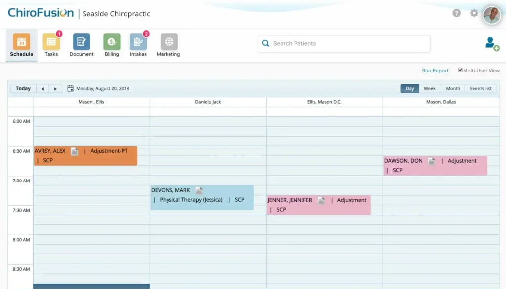 ChiroFusion software screenshot