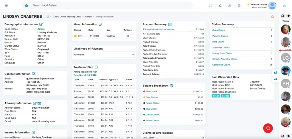 ChiroSpring software screenshot