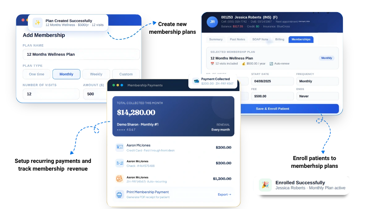 Create, enroll and track membership subscriptions