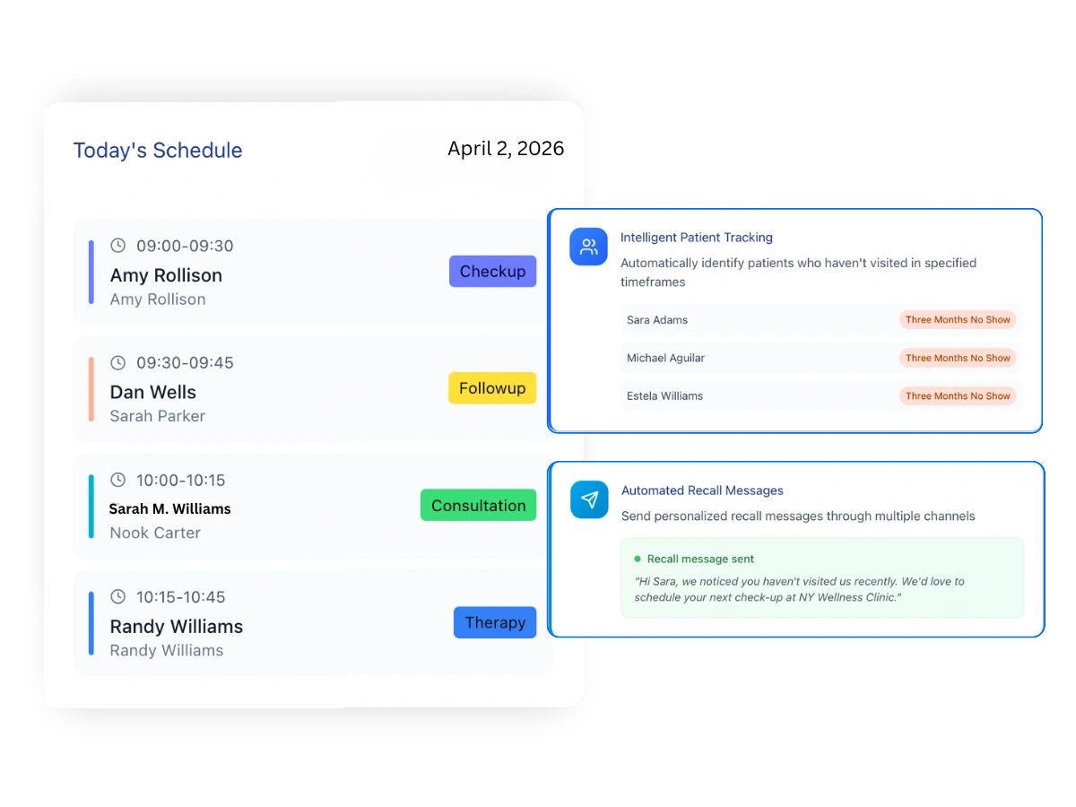 Keep schedule full. Patients happy with Patient Reactivation