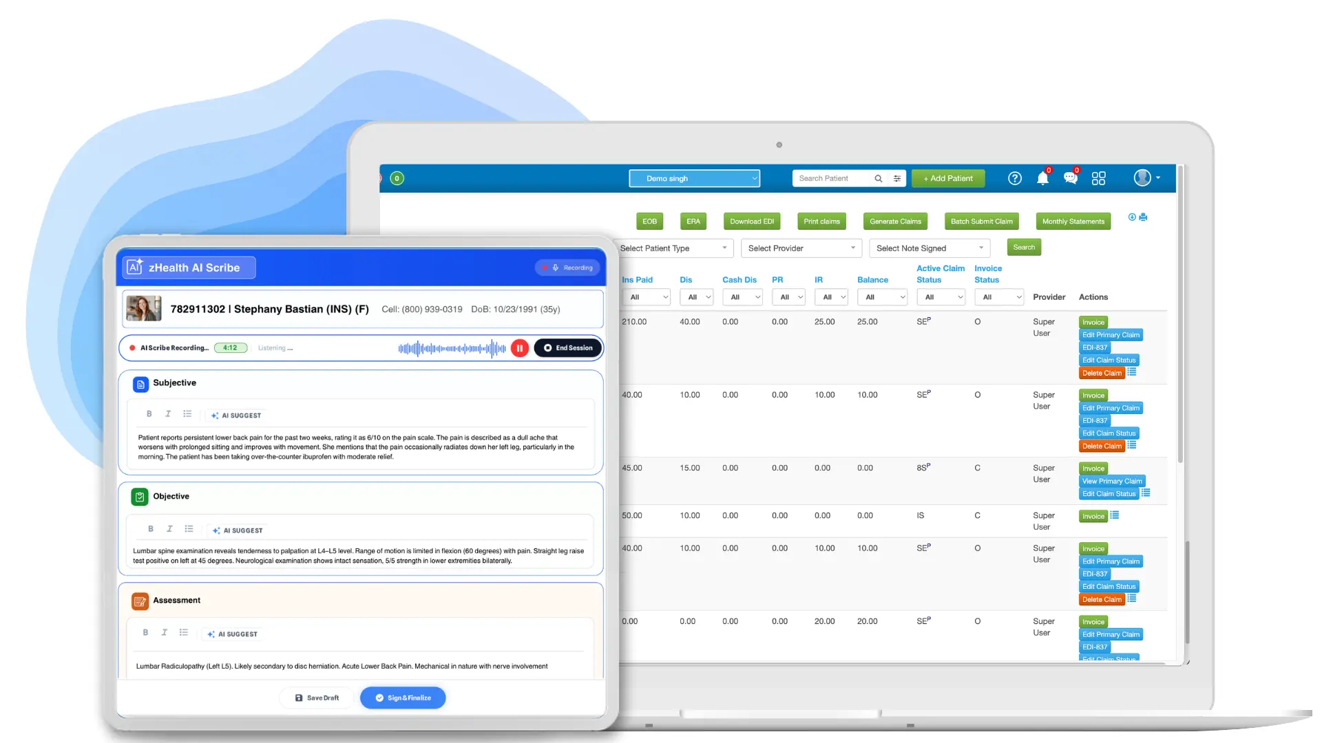 AI Scribe and Billing Center_zHealth